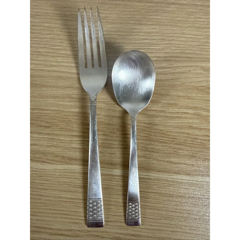 National Silver Co Cavalcade Flatware 2 Piece Pair 1946 Silverplate Fork Spoon